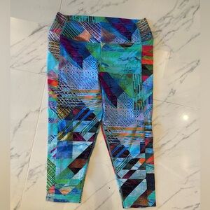 DOÑA JO Colorful Geometric WORKOUT Leggings SZ L